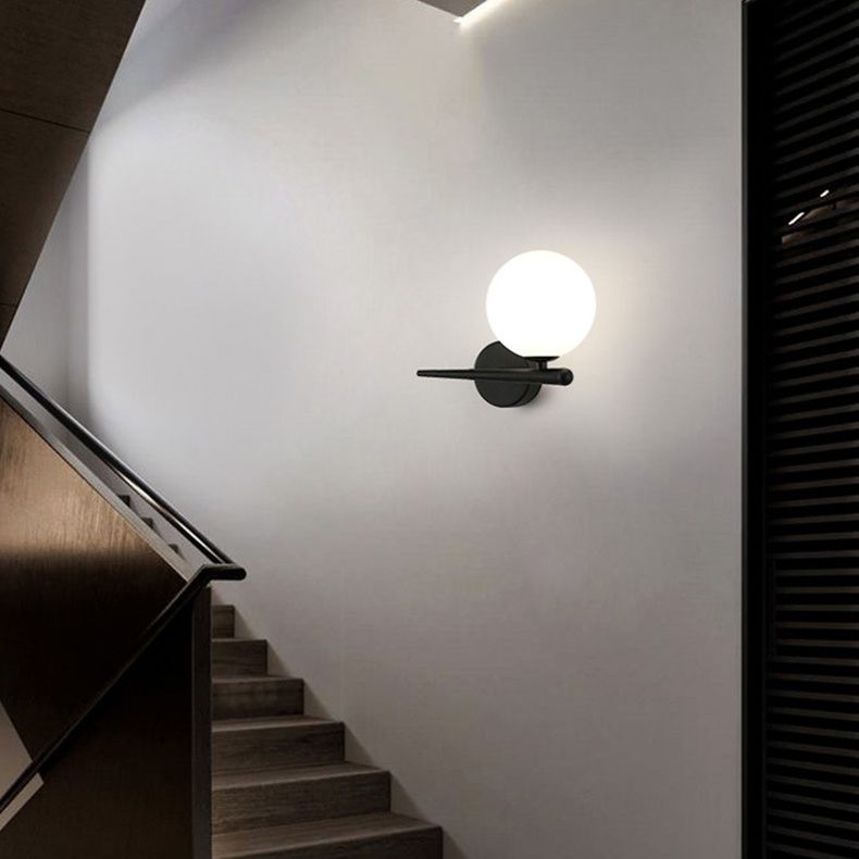 Modern Minimalist Style Global Wall Lighting Fixtures 1 Light Sconce with Glass Shade