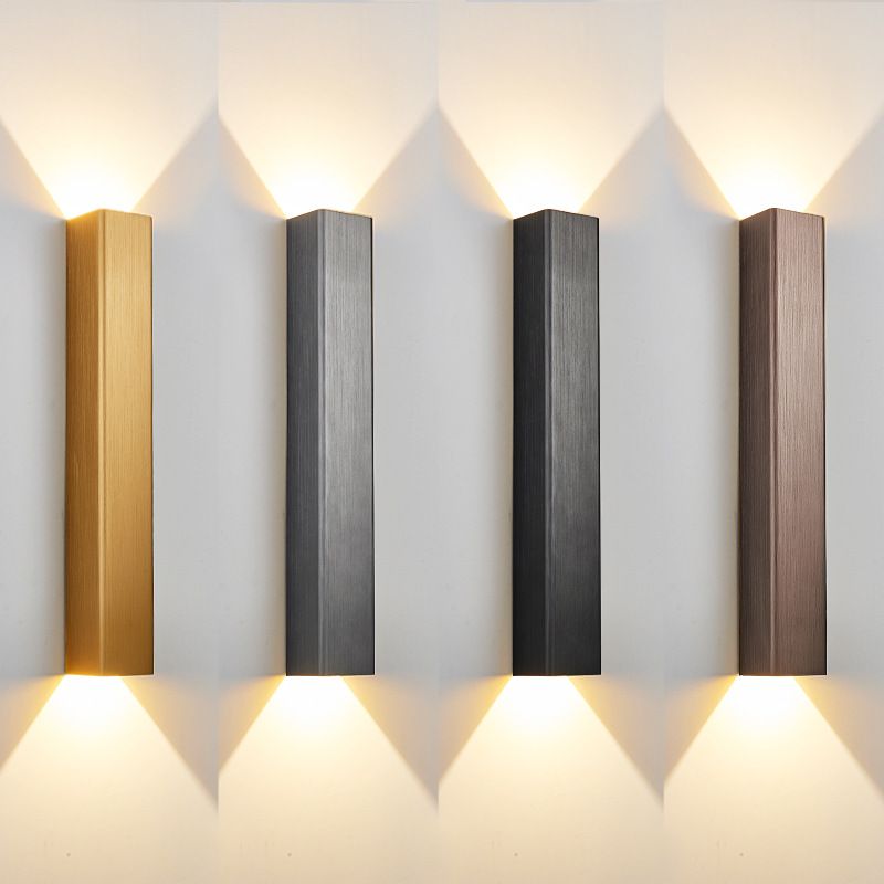 Modern Style Strip Shape Wall Sconce Metal 2 Light Sconce Lighting for Living Room