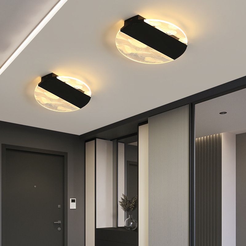 Lámpara de techo de plumas de hierro forjado con montaje empotrado LED geométrico creativo moderno con pantalla acrílica