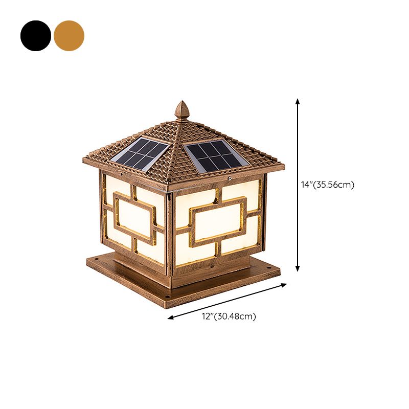 Modern LED Pillar Lamp Metallic LED Solar Lighting Fixture for Garden