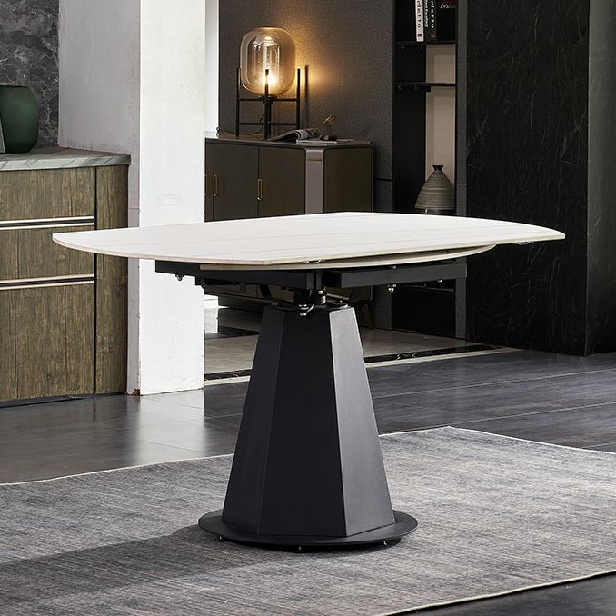 Modern 1/3/4/5/7 Pieces White Dining Table Set with Sintered Stone Top Round Dinette Set