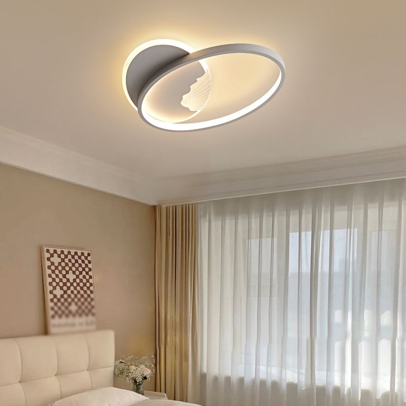 Contemporary Flush Mount Metal Ceiling Mounted Fixture for Bedroom