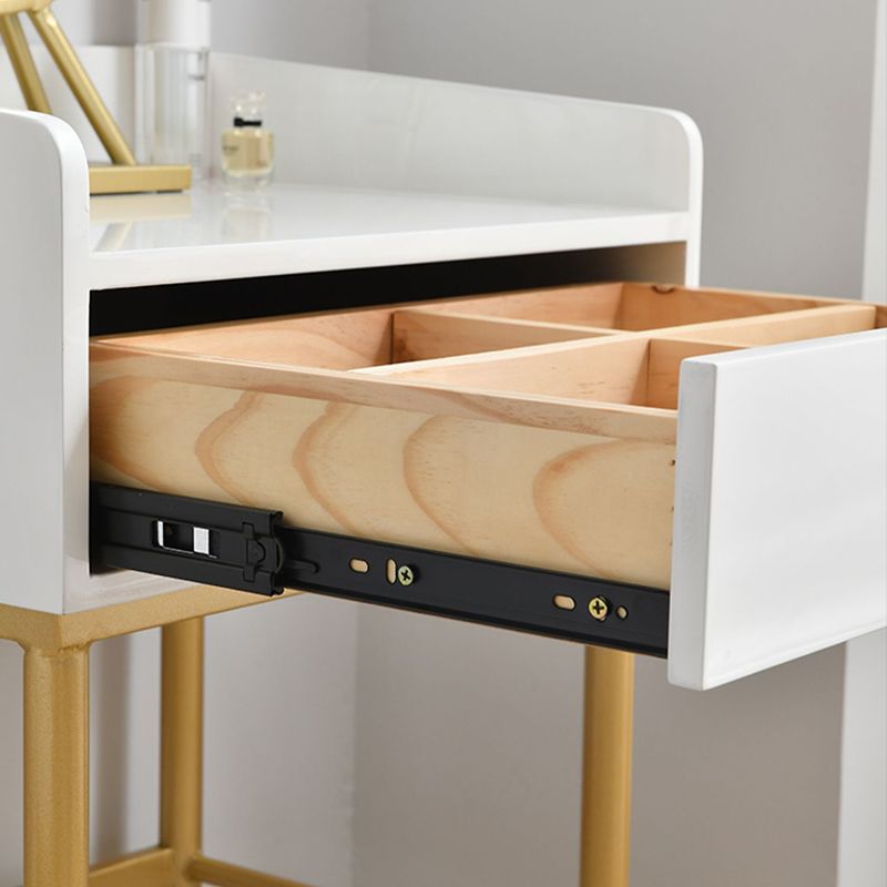 Wooden Vanity Set with 1 Drawer Luxurious Make-up Vanity in White/Grey