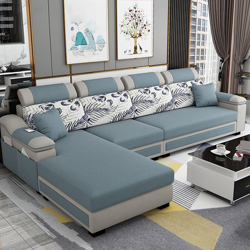 110.23" L Modern Sectional Stain-Resistant Faux leather Sectional