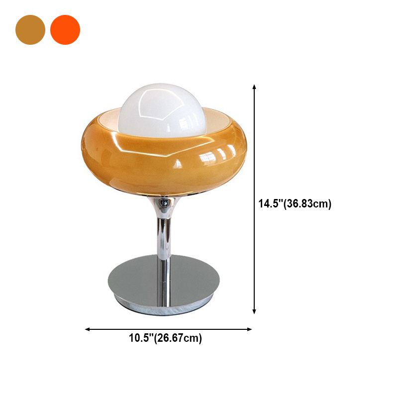 Lámpara de mesa de tarta de huevo moderna Lámpara de noche de noche de 1 altura con sombra de vidrio