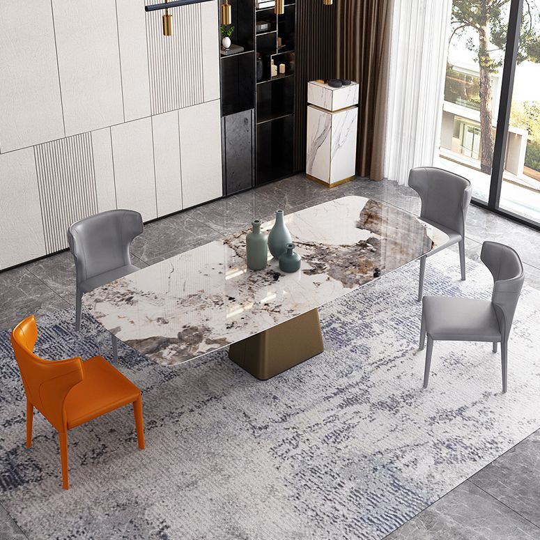 Glam Dinette Set for Dining Room 1/4/5 Pieces Glossy White Dining Table Set