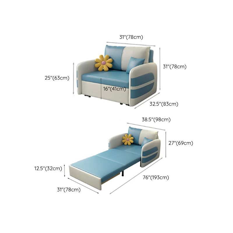 Scandinavain Futon Sofa Bed Faux Leather Storage Futon with Mattress