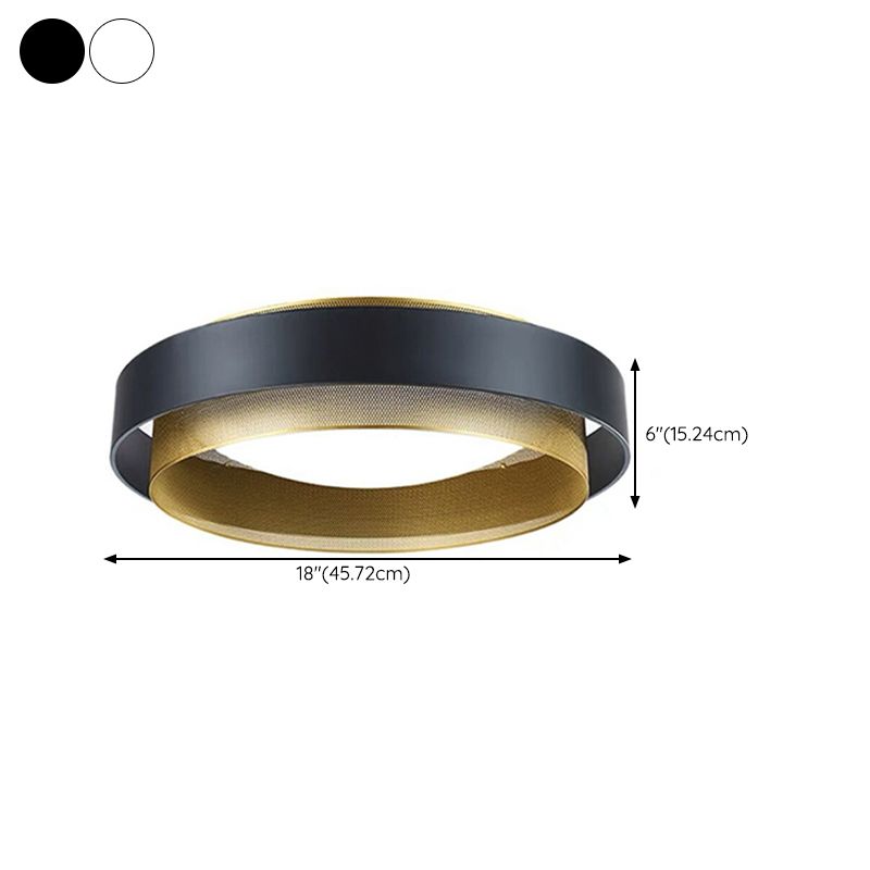 Nordic Circular Flush Mount Metal LED Ceiling Light Fixture for Living Room
