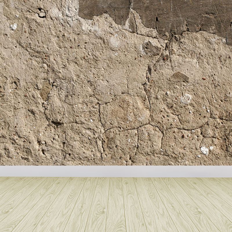 Shabby Stone Mural Wallpaper for Living Room, Light Color, Custom Size Available