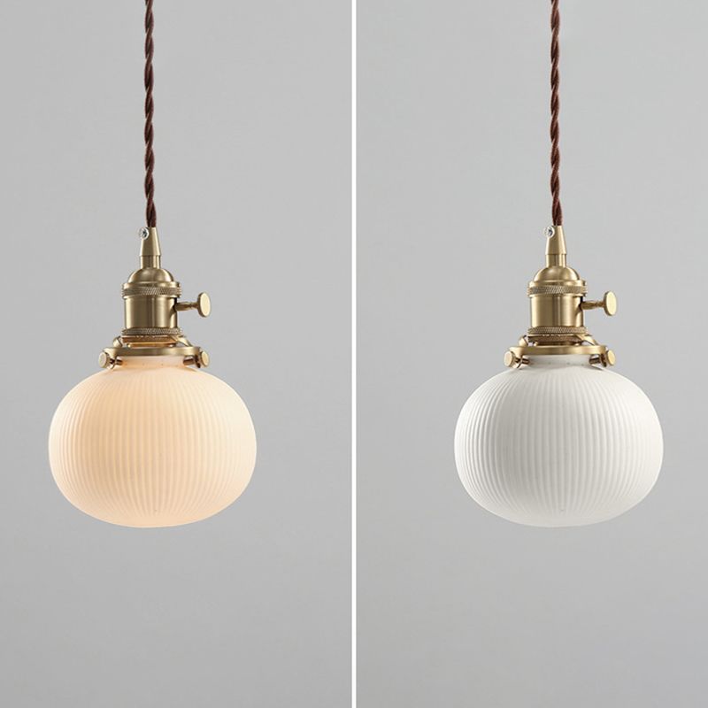Ceramic Industrial Pendant Light 1-Light Hanging Ceiling Light for Bedroom