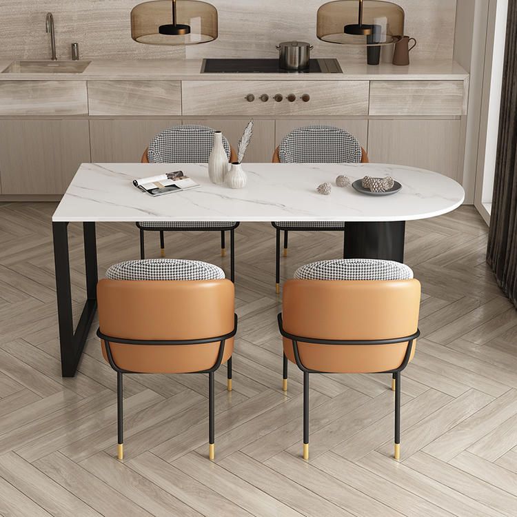 Solid Wood Contemporary Free Form Dining Table Wood Top Table for Dining Room