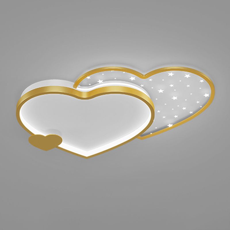 Luminaires de plafond en forme de cœur de style moderne en métal 2 lumières montées au plafond lumineux