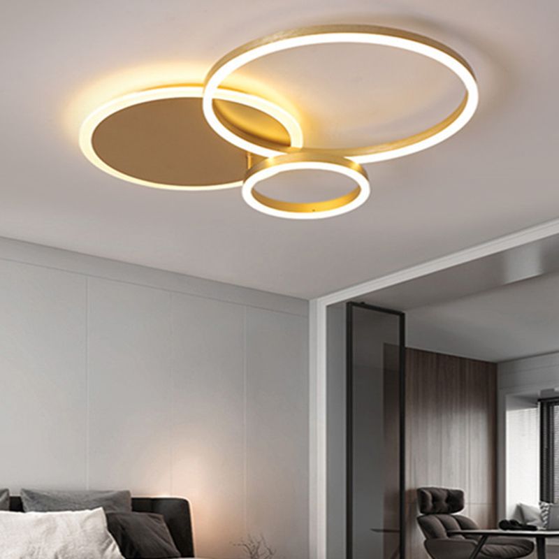 Circle Flush Mount Light Fixtures Ultra-Contemporary Metal Ceiling Light Fixtures for Living Room