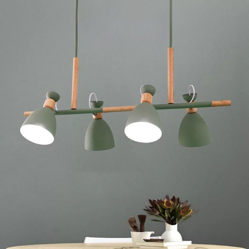 Modern Style Linear Shape Island Lights Metal 4 Lights Pendant Light for Living Room