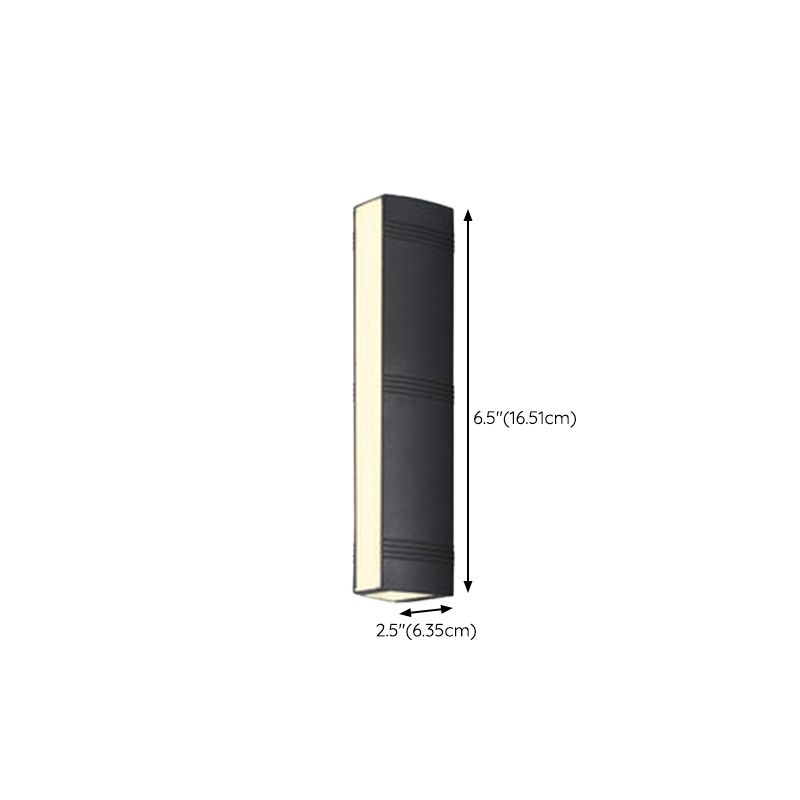 Single Contemporary Black Wall Mounted Sconce Rectangle LED Wall Light