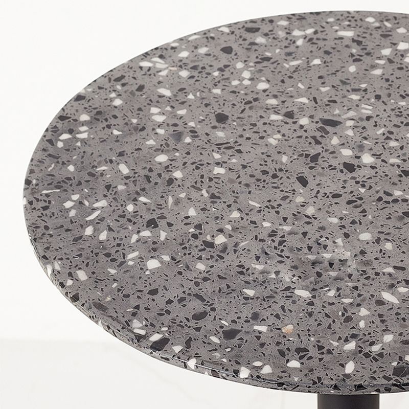 Fixed Bar Table Industrial Bistro Bar Height Cocktail Table with Metal Pedestal