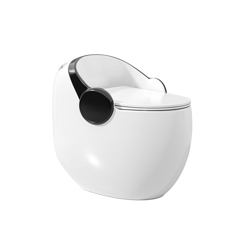 Contemporary Ceramic Toilet Floor Mount Urine Toilet with Slow Close Seat for Bathroom