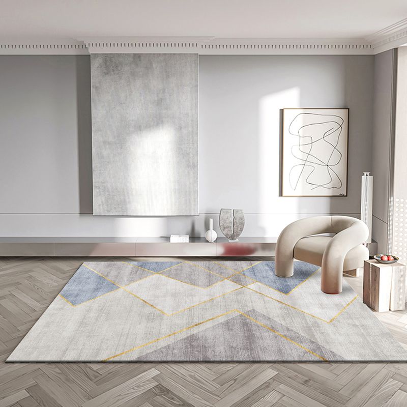 Tapis moderne à blocs de couleurs, en Polyester, résistant aux taches, pour l'intérieur, pour la décoration de la maison