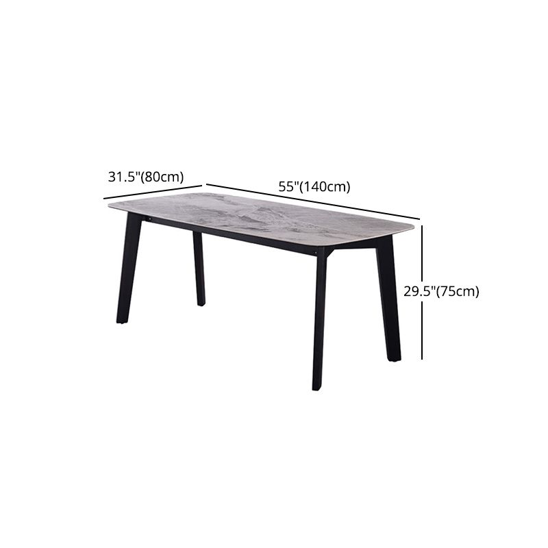 Modern Ash Wood Dinette Set 1/2/4/5/7 Pieces Dining Table Set with Grey Sintered Stone Top