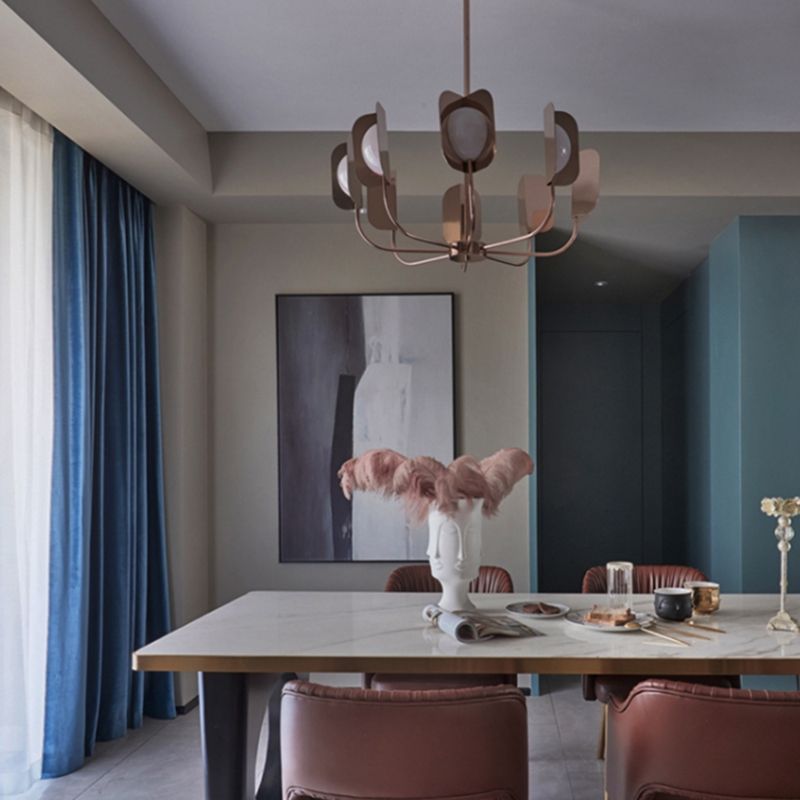 Nordic Style Metal Chandelier Branch Brown Pendant Lamps for Living Room