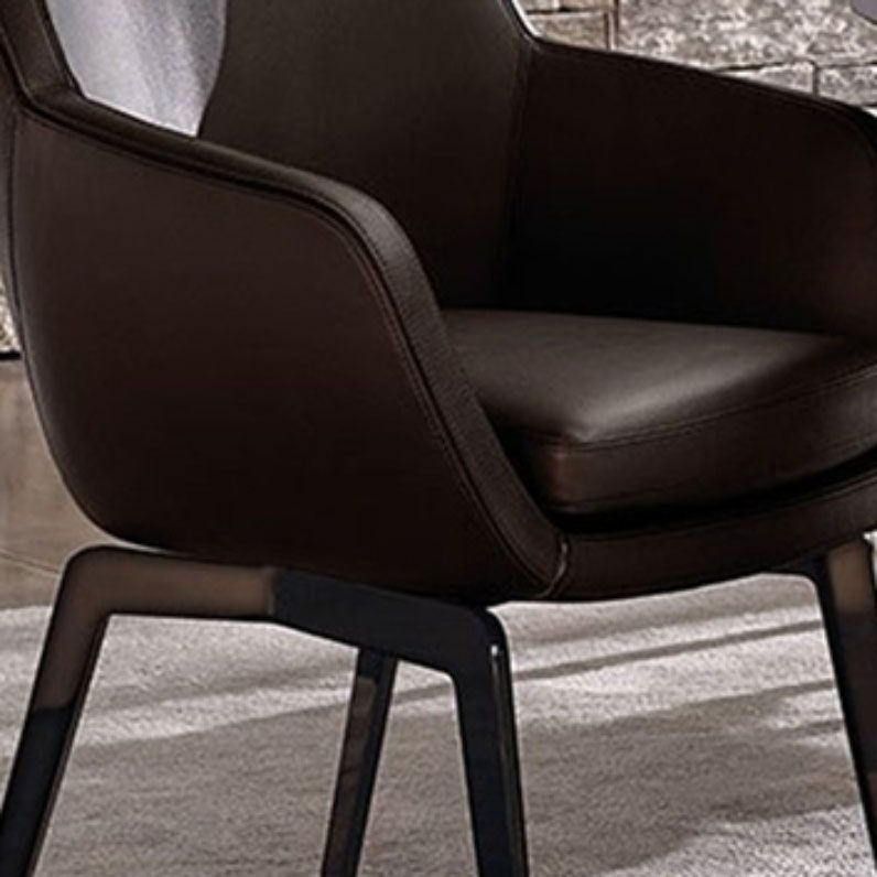 Upholstered Kitchen Dining Chairs Industrial Style Dining Chair with Black Legs