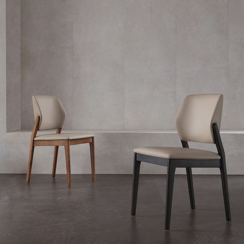 Industrial Solid Wood Dining Chair Wingback Upholstered Side Chair