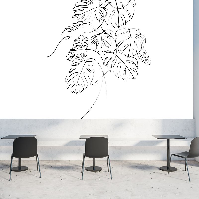 Illustration Plants Mural Mildew Resistant Wallpaper Sleeping Room Wall Mural