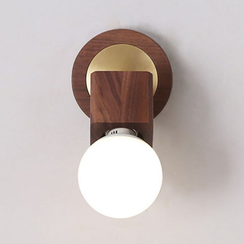 Modern Simple Wooden Wall Light Rectangle Shape Wall Lamp for Living Room