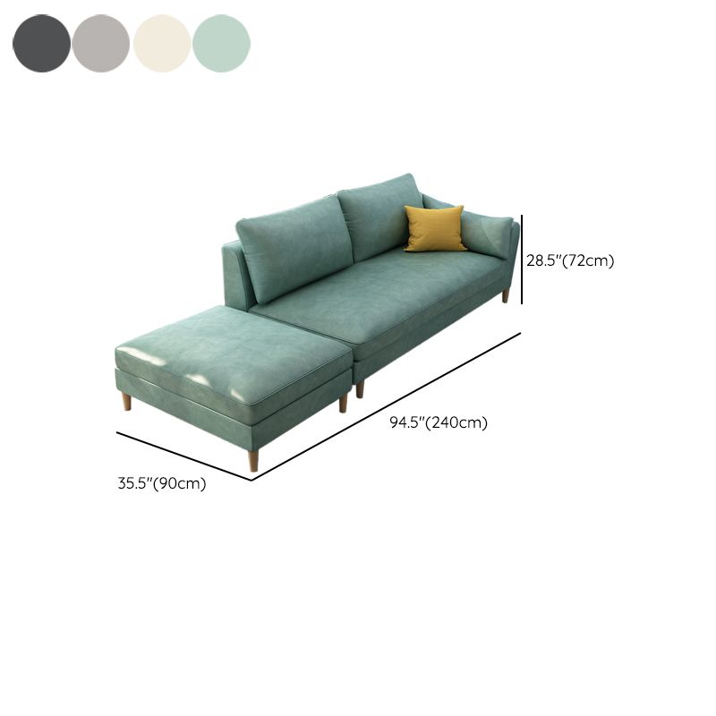 Scandinavian Upholstered Lounge Chair Square Arms Chaise for Living Room