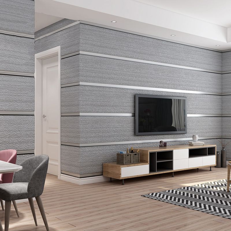 Solid Color Stripe Wallpaper Roll Minimalistic Smooth Wallpaper for Home Decoration