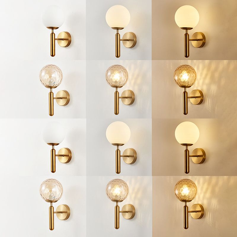 Moderner nordischer Stil kugelförmiger Wandleuchte Leuchten Glas 1 leichte Wandleuchten für Wohnzimmer