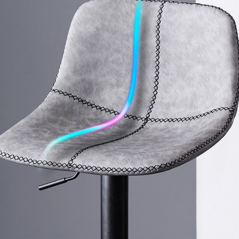Modern Leather Adjustable Height Barstool Indoor Bar Stool with Low Back