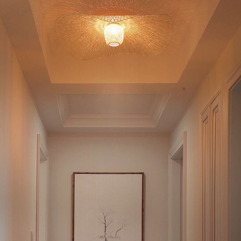 Asiatische Hutform-Unterputzleuchte, 1-flammige Unterputz-Deckenleuchte für das Wohnzimmer