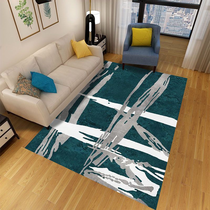 Abstract Printing Indoor Rug Polyester Modern Rug Non-Slip Backing Carpet for Living Room