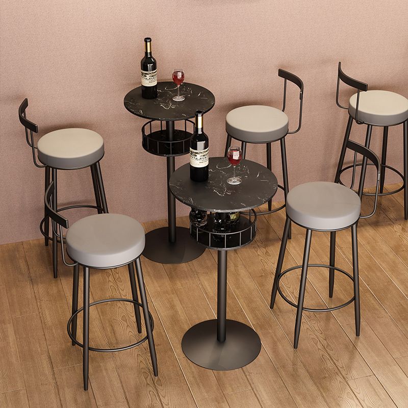 Pedestal Pub Table Glam Style Bar Table for Indoor and Breakroom