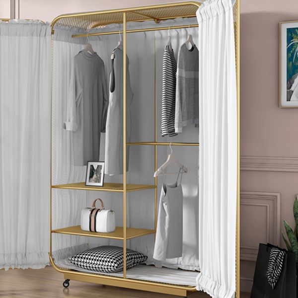 Modern Style Wardrobe Cabinet Clothes Rail Metal Wardrobe Armoire
