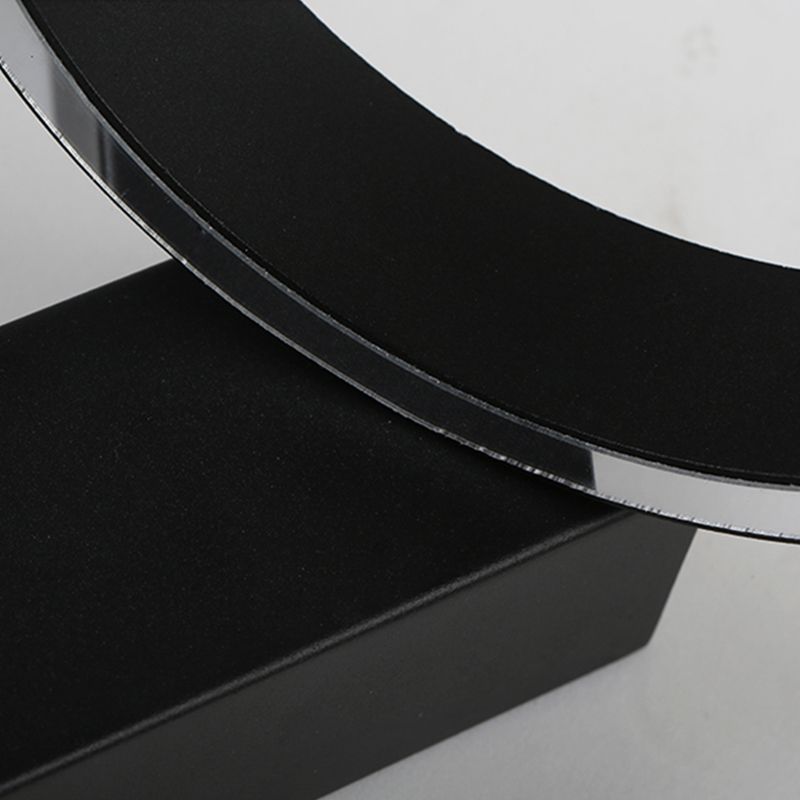 Minimalism Ring Wall Sconce Fixture Aluminum Warm/White Light LED Living Room Wall Lamp with Round/Rectangle Backplate in Black/White