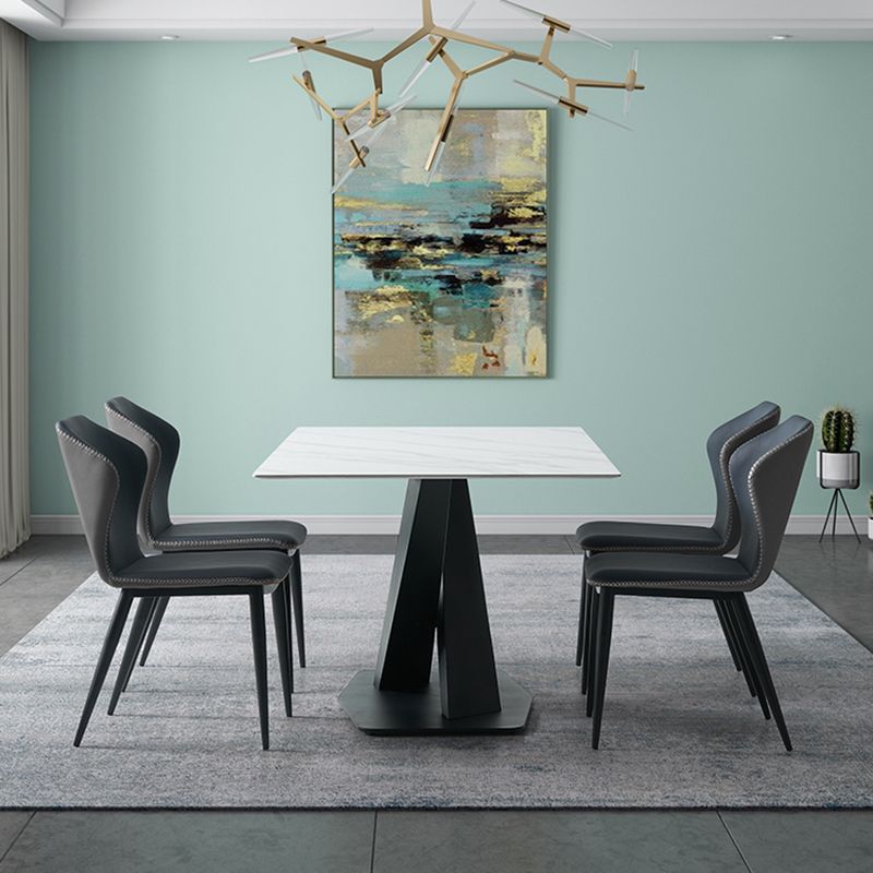 Sillas de comedor estilo moderno Sillas orejeras sin brazos para cocina con patas de metal