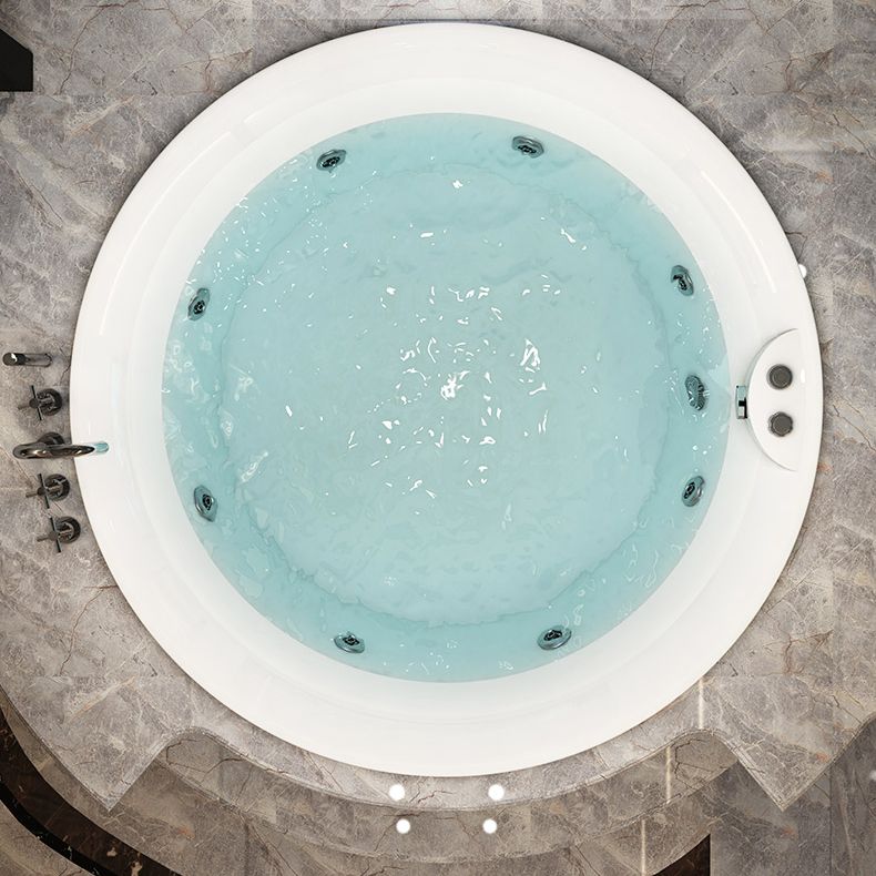 Modern Acrylic Drop-in Bathtub Oval Bath Tub for Home in White