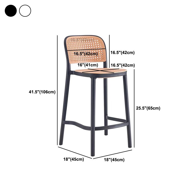 Scandinavian Plastic Barstool Plastic Furniture Rectangle Seat in Matte Finish