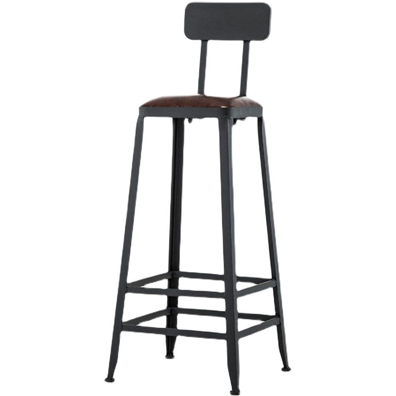 Industrial Bar Stool Wooden Counter Bar Stool with Metal Legs for Home