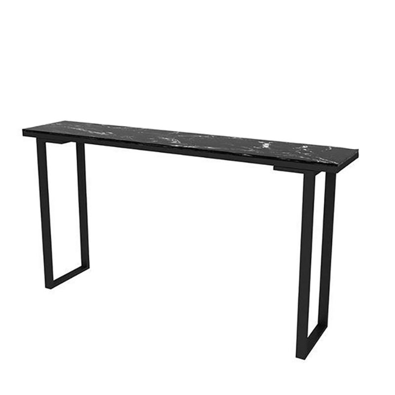 Modern Faux Marble Bistro Bar Table Rectangle Metal Base Bar Table