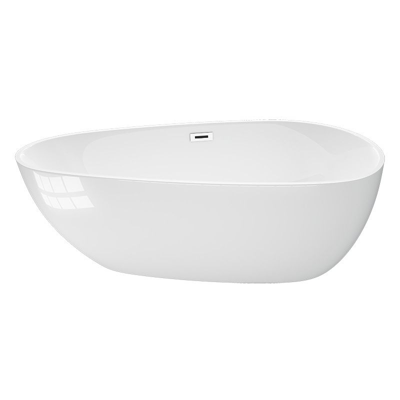 Modern Acrylic Bath Soaking White 23.62-inch Tall Bathtub with Overflow Trim