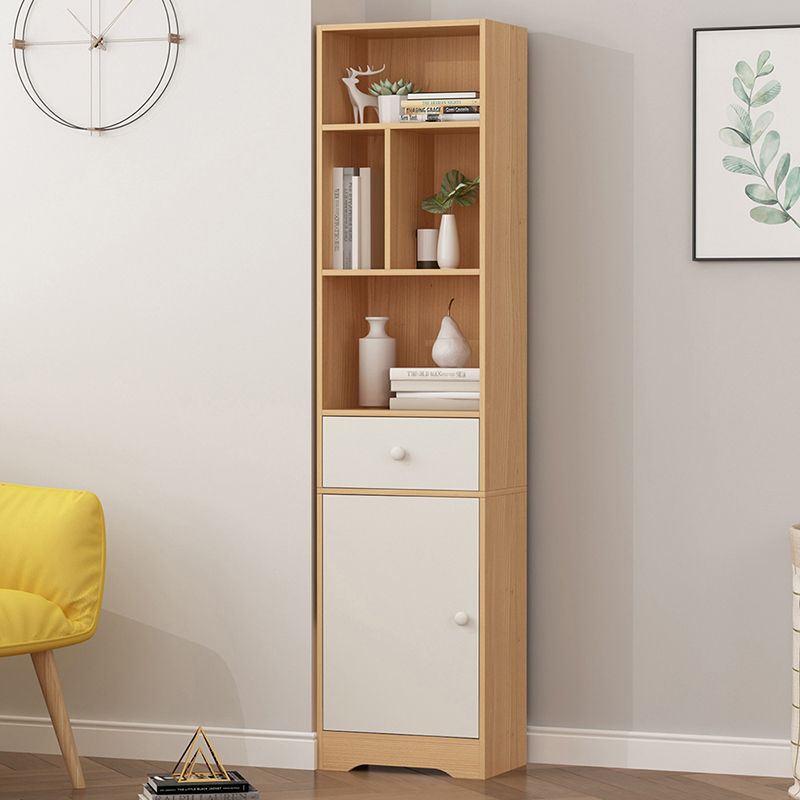 Modern Corner Vertical Shelf Bookcase Engineered Wood Book Shelf with Cabinets