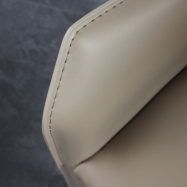 Solid Back Dining Chair Designer Style Leather Meeting Room Arm Chair