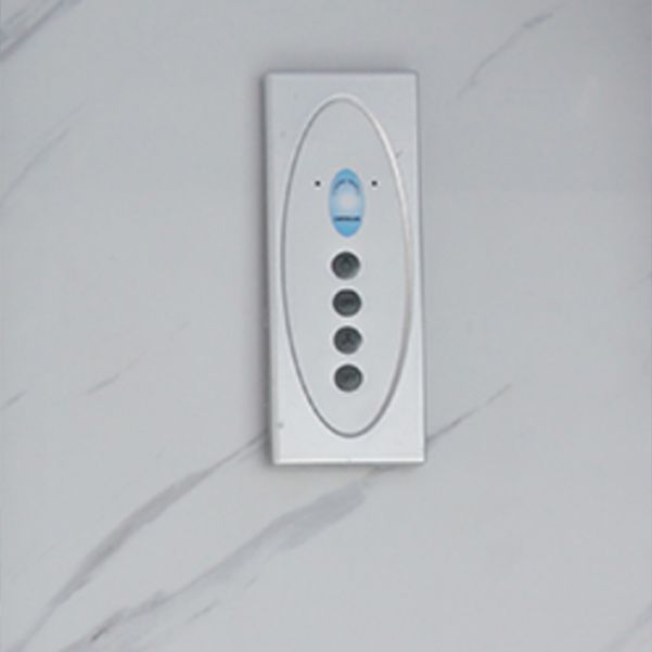 Shower Stall Semi-Frameless Single Sliding Rectangle White Frosted Shower Enclosure