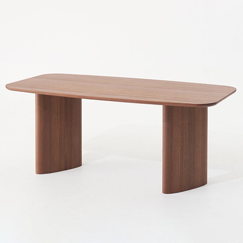 Rectangle Pine Wood Dining Table for Restaurant Modern Table with Double Pedestal Base
