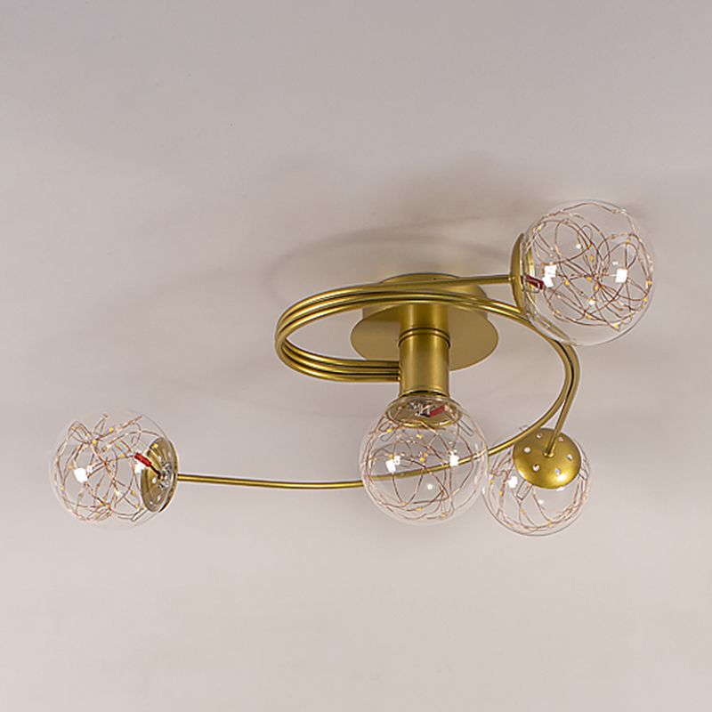 Contemporáneos de la esfera de la esfera de al ras Luces de montaje de altura de vidrio en oro