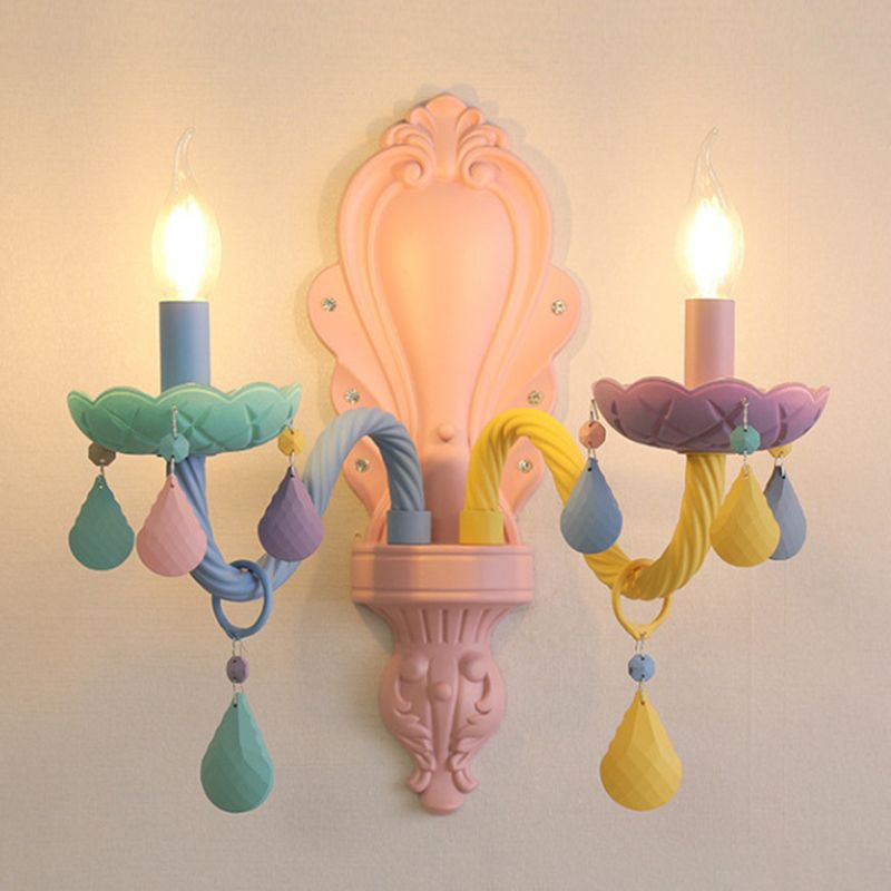 2 Lights Metal Wall Mounted Wall Lights Modern Exposed Bulb Wall Sconces Lighting Fixtures for Dining Room