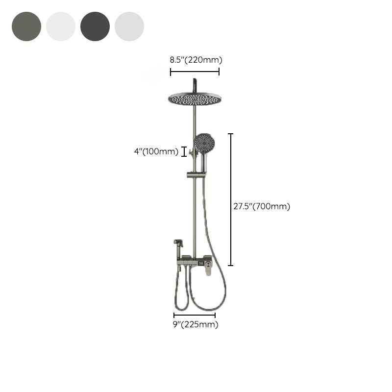 Modern Brass Shower System Adjustable Spray Pattern Shower Set